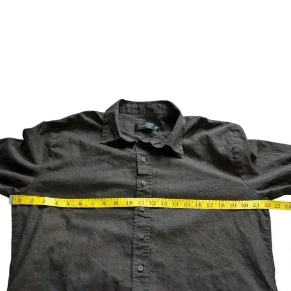 Onia Standard Long Sleeve Linen Blend Shirt Button Down Black Men's size Small - Picture 13 of 15